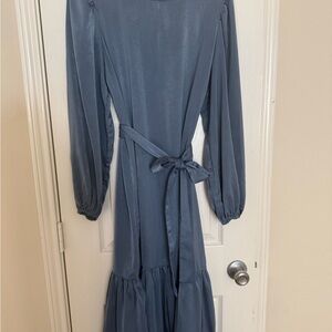 Elegant Blue Long-Sleeve Dress still available